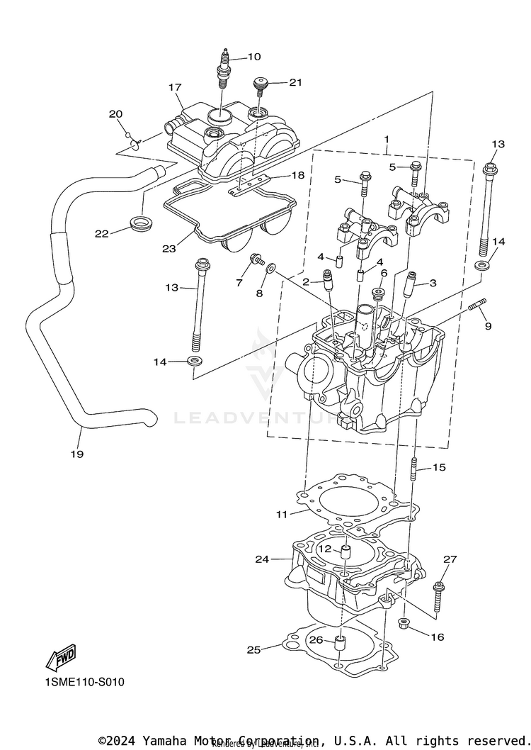 Cylinder YZ250F - YZ250FHL - 2017 Schematic