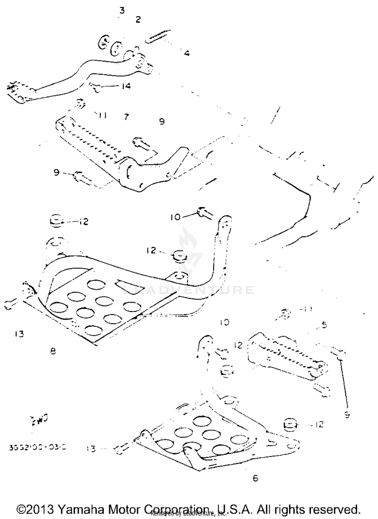Stand - Footrest BANSHEE - YFZ350E - 1993 Schematic