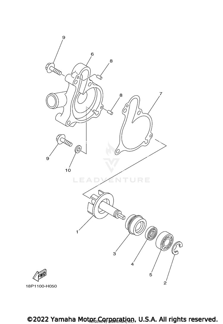 Water Pump YFZ450R SE - YFZ45YSSNB - 2022 Schematic