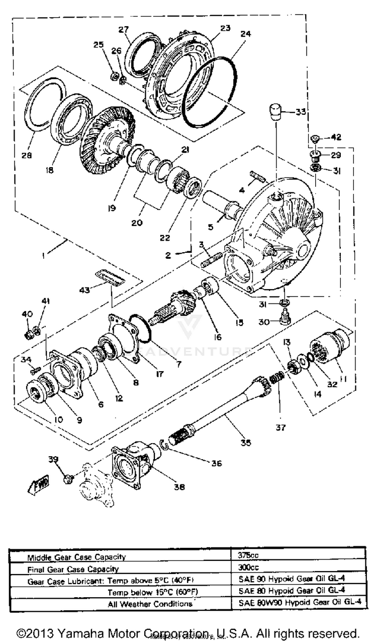 Drive Shaft XS1100SG - 1980 Schematic