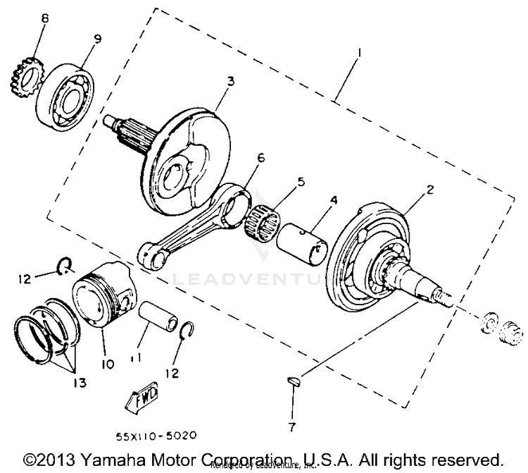 Crankshaft - Piston Schematic