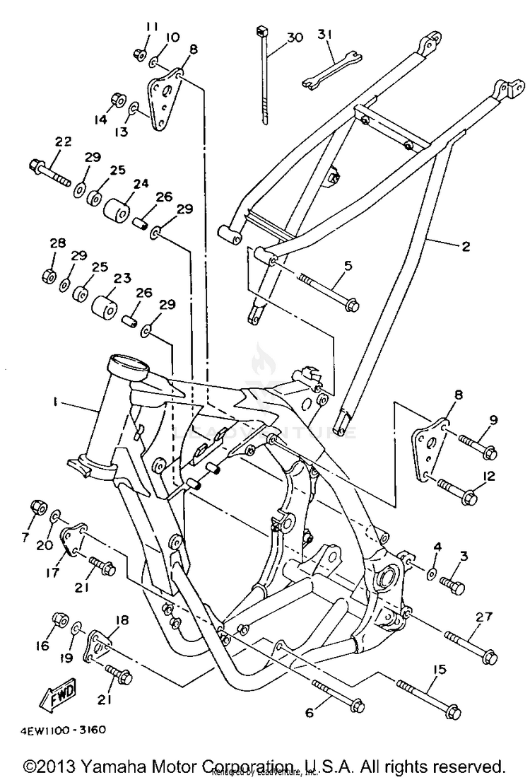 Frame YZ250E1 - 1993 Schematic