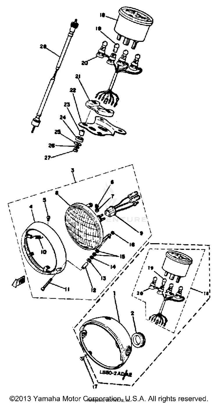 Head Lamp-Speedometer Schematic