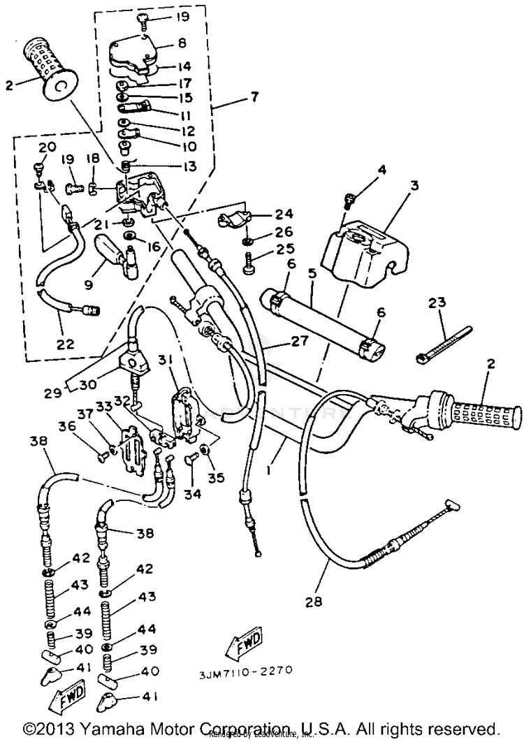Handle Cable BLASTER - YFS200D_MN - 1992 Schematic