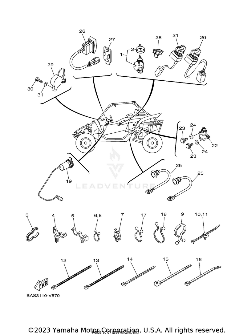 Electrical 3 YXZ1000R SS SE - YXZ10YESMB - 2021 Schematic