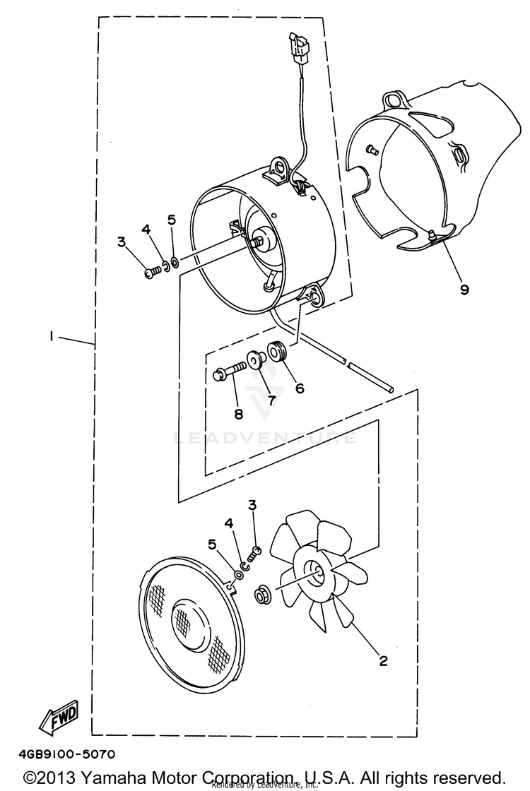 Blower KODIAK 4WD - YFM400FWG - 1995 Schematic