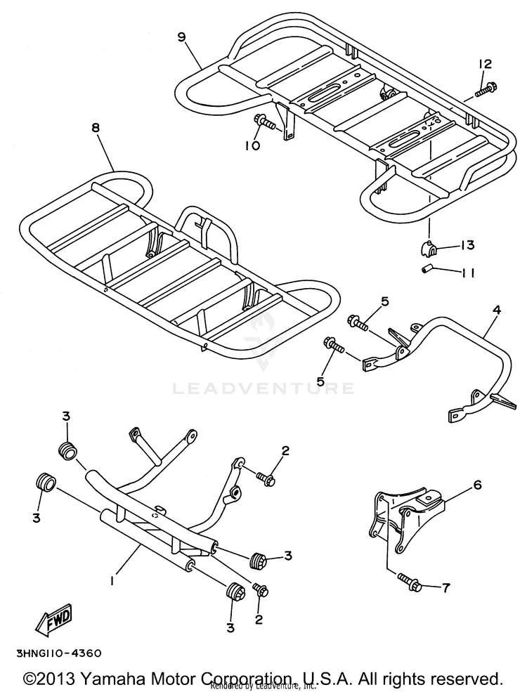 Guard BIG BEAR 4WD - YFM350FWH - 1996 Schematic