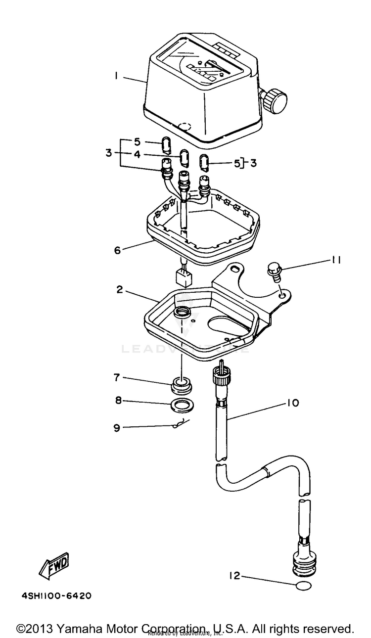 Meter 1 KODIAK 4WD - YFM400FWJ - 1997 Schematic