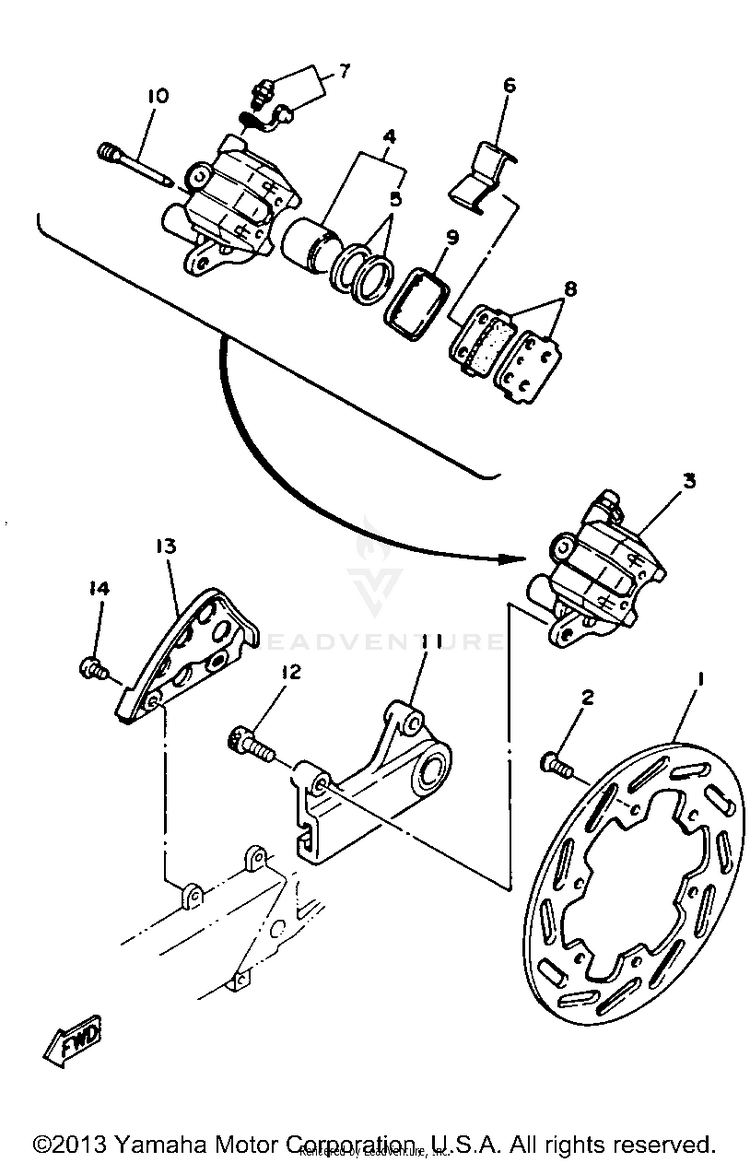 Rear Brake Caliper Schematic