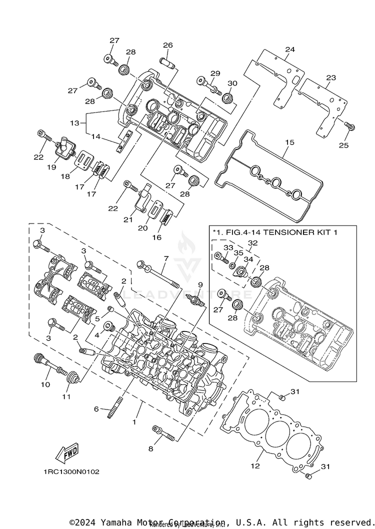 Cylinder Head FZ09 CA - FZ09FCGY - 2015 Schematic