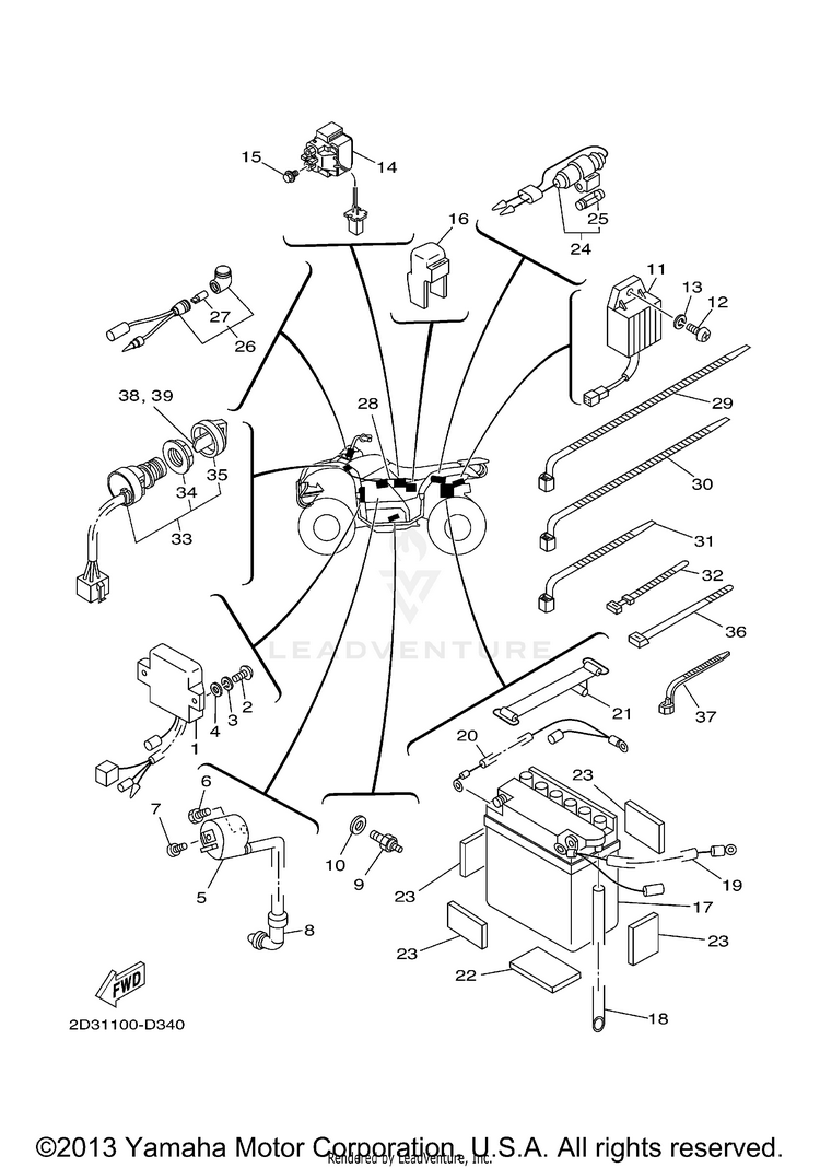 Electrical 1 GRIZZLY 80 HUNTER - YFM80GHW - 2007 Schematic