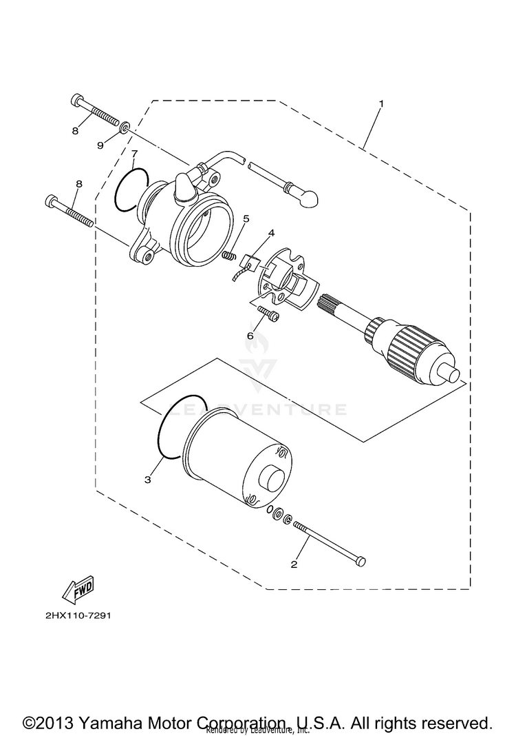 Starting Motor GRIZZLY 80 - YFM80GW - 2007 Schematic