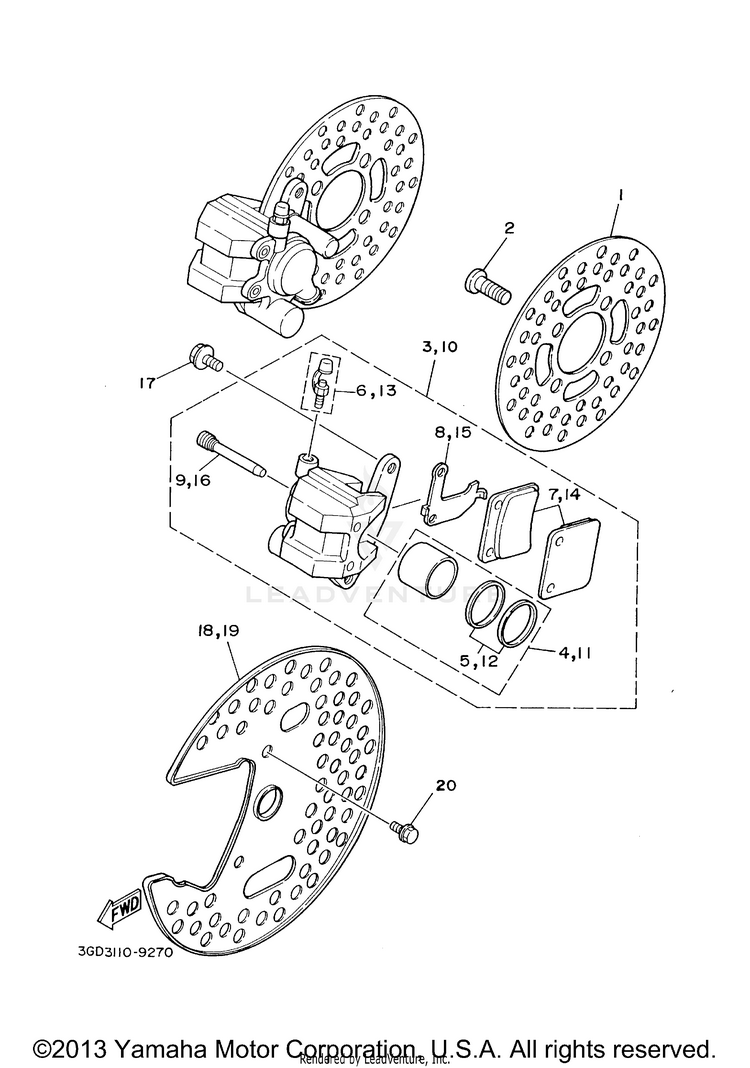 Front Brake Caliper Schematic