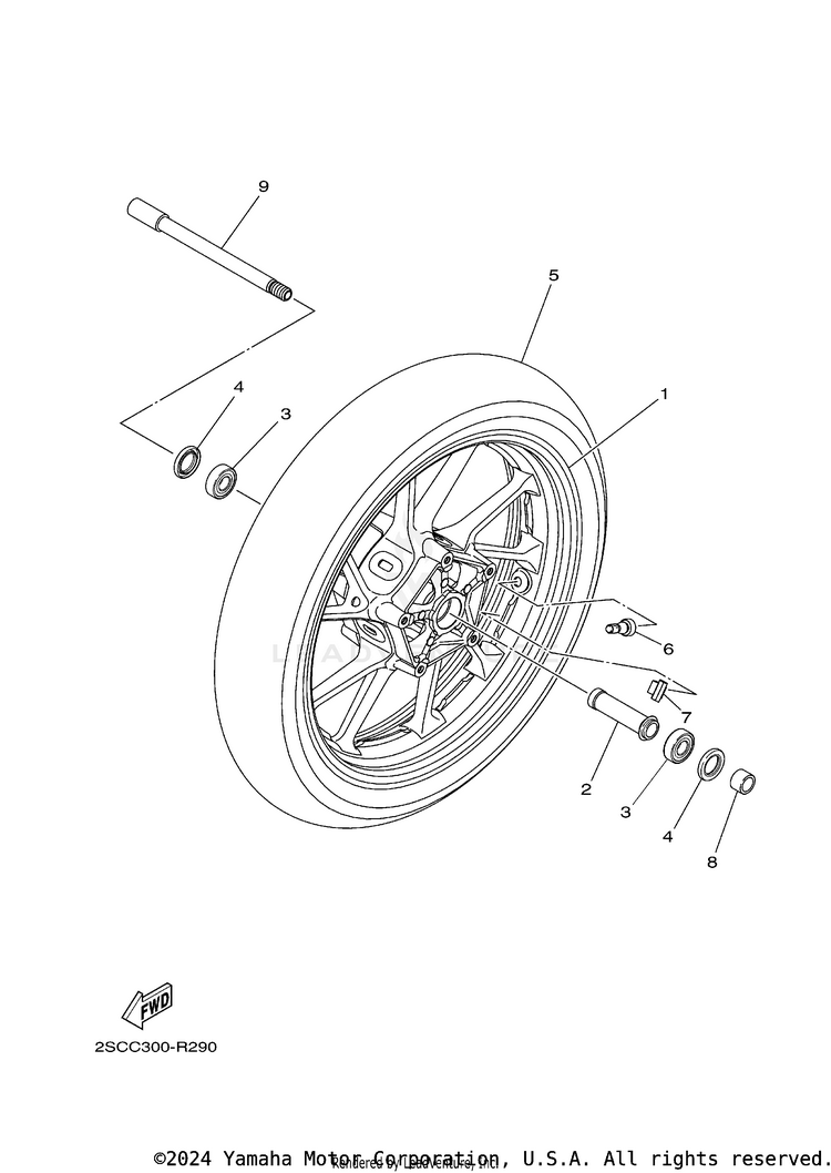 Front Wheel FJ09 CA - FJ09GCB - 2016 Schematic