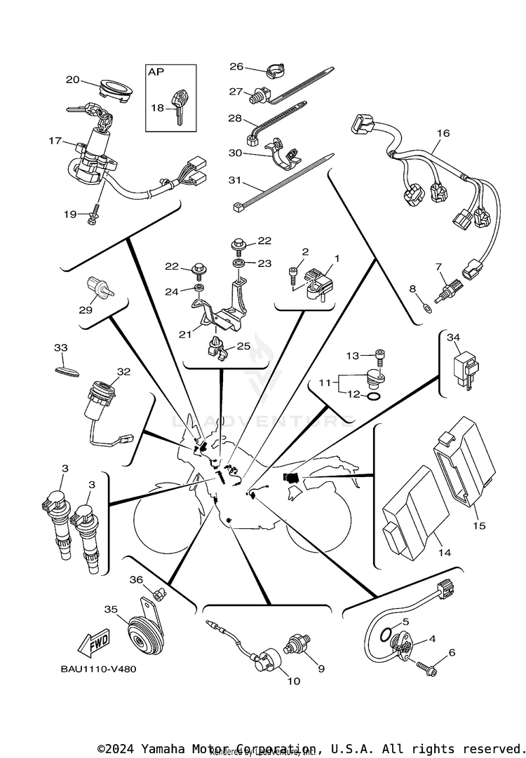 Electrical 2 TENERE 700 - XTZ7MCB - 2021 Schematic