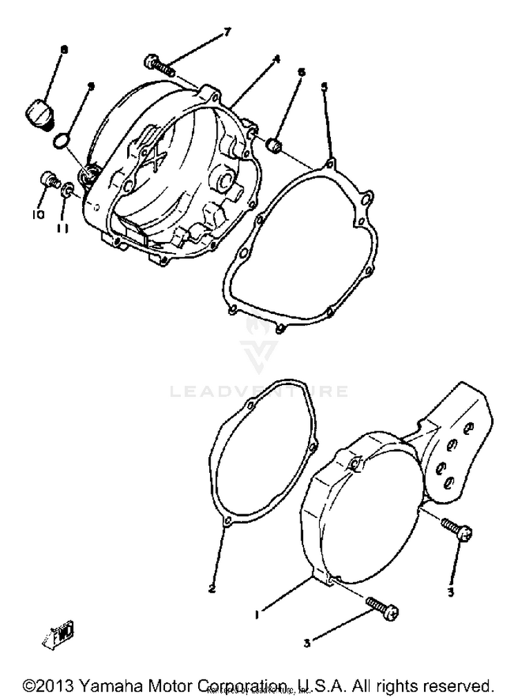 Crankcase Cover-Yz60j - K Schematic