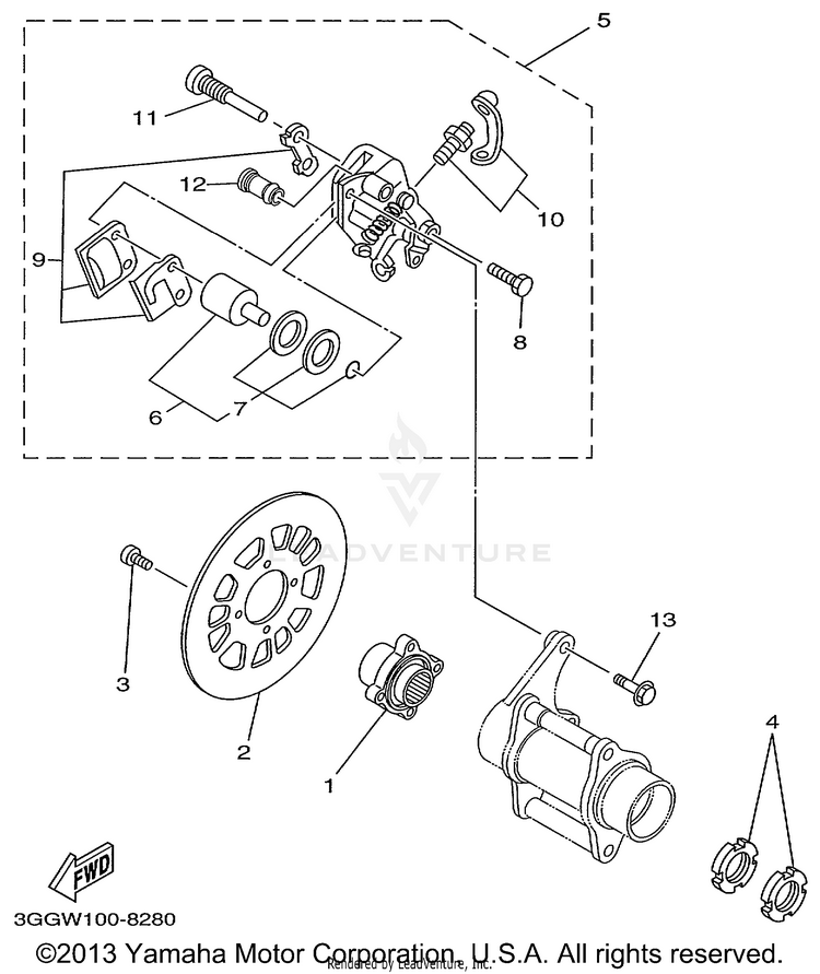 Rear Brake Caliper Schematic
