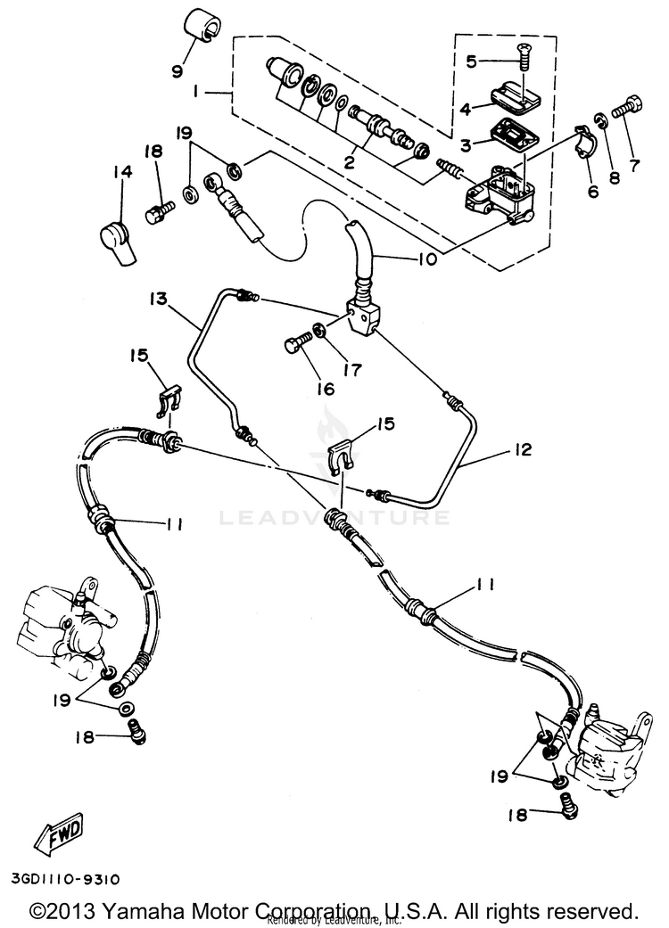 Front Master Cylinder Schematic
