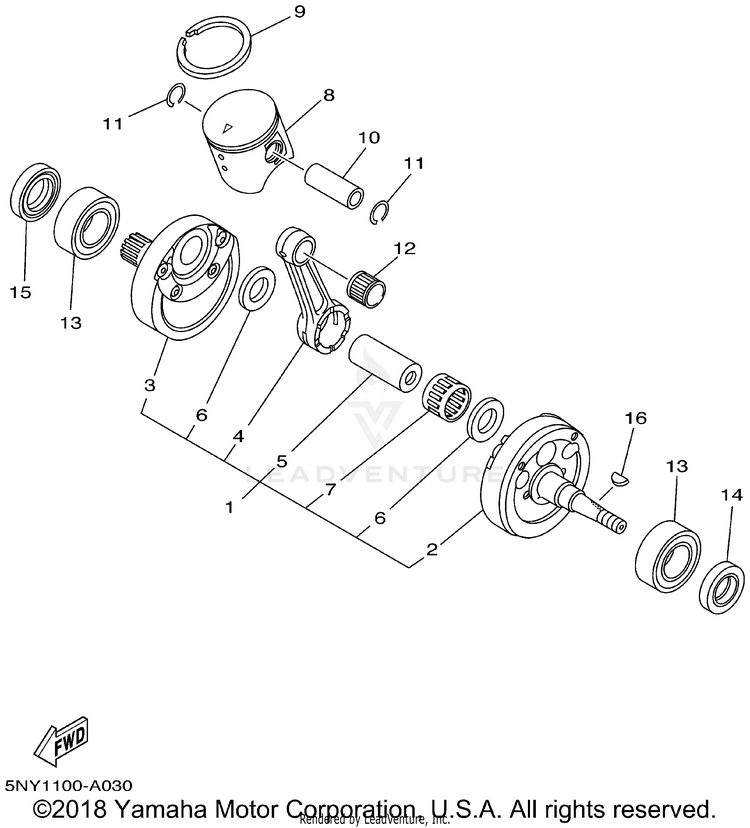 Crankshaft Piston Schematic