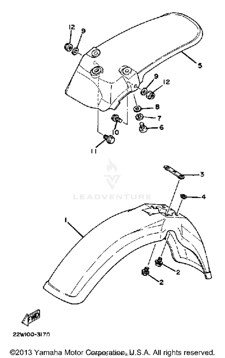 Front Fender Rear Fender Schematic