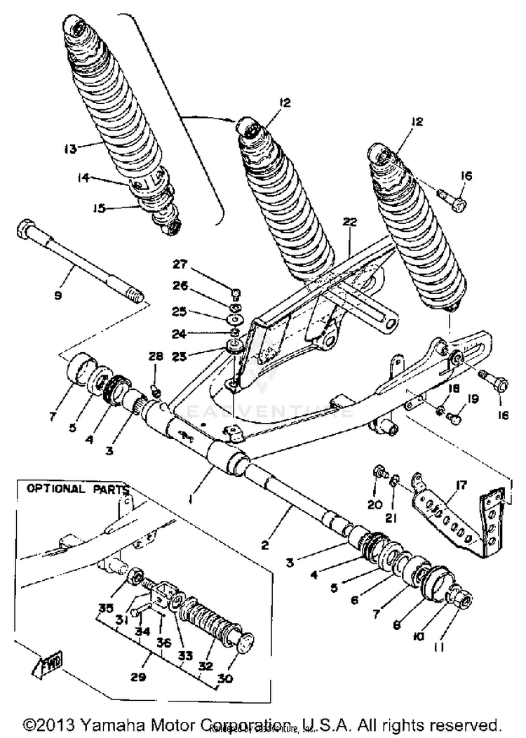 Rear Arm - Rear Cushion - Chain Case Schematic