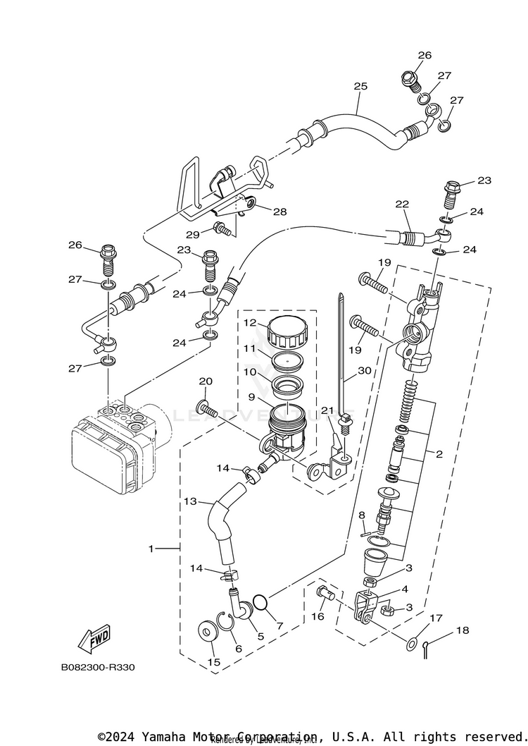 Rear Master Cylinder YZFR3 ABS - YZFR3ALB - 2020 Schematic