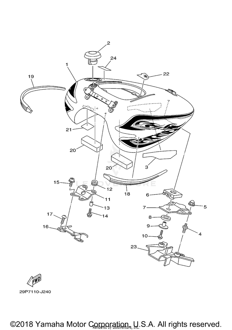 Fuel Tank RAIDER S - XV19CSZCL - 2010 Schematic