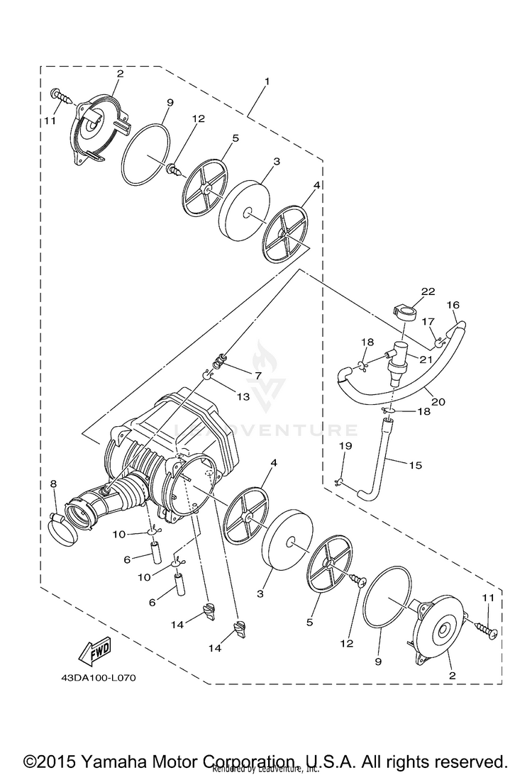 Intake RAPTOR 90 - YFM90RDL - 2013 Schematic