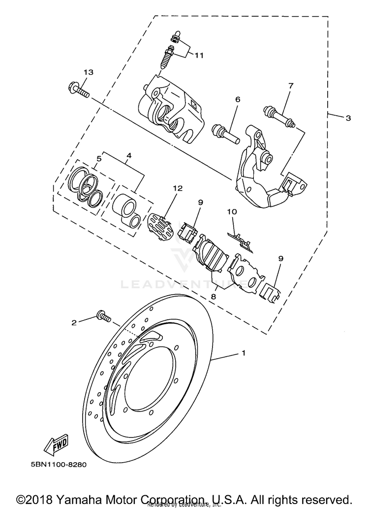 Front Brake Caliper Schematic