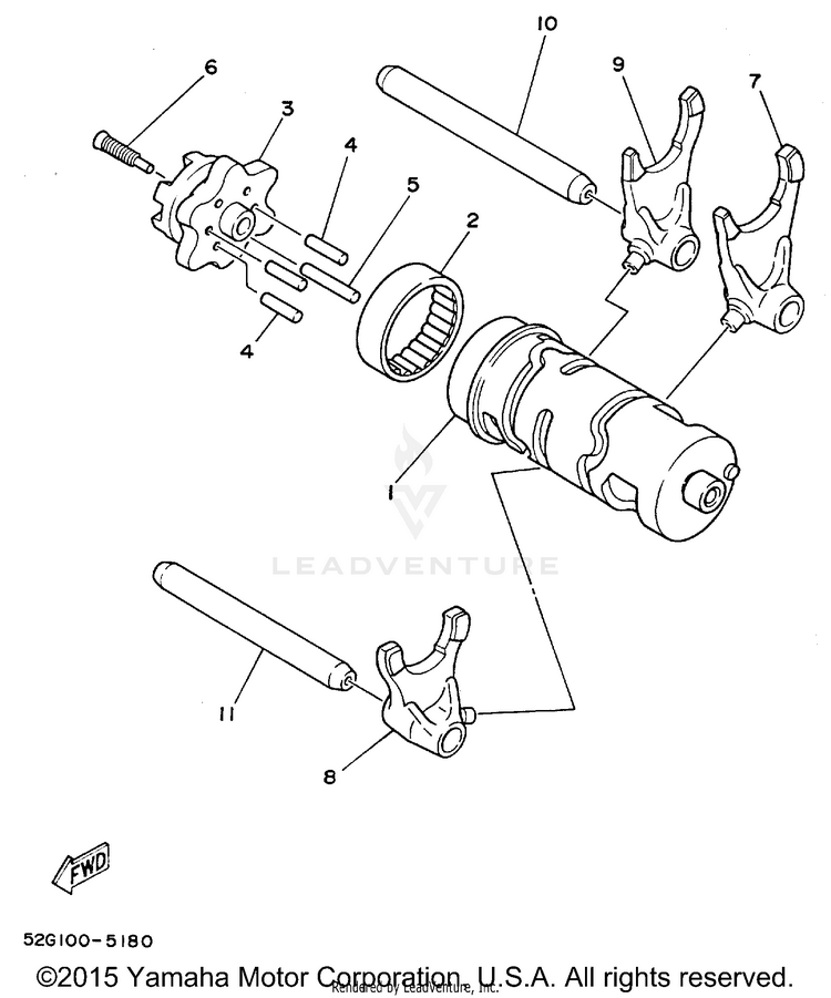 Shift Cam - Shift Fork Schematic
