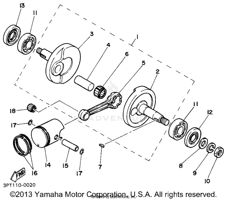Crankshaft - Piston Schematic