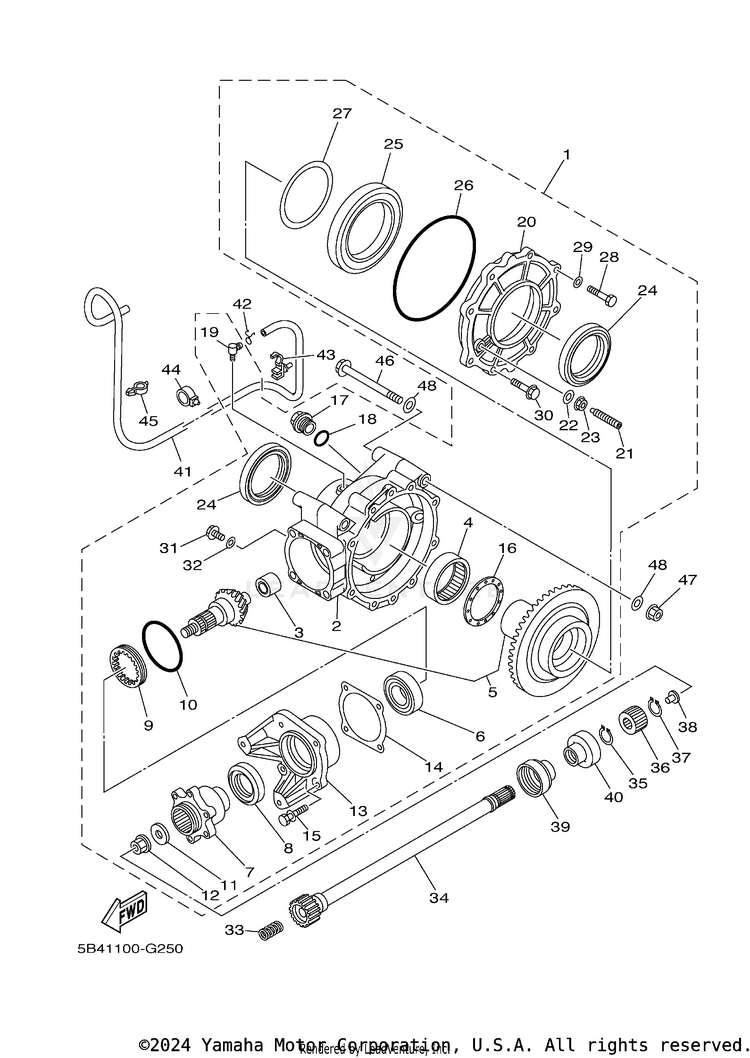 Drive Shaft RHINO 700 FI SPORT E - YXR7FSP2Y - 2009 Schematic