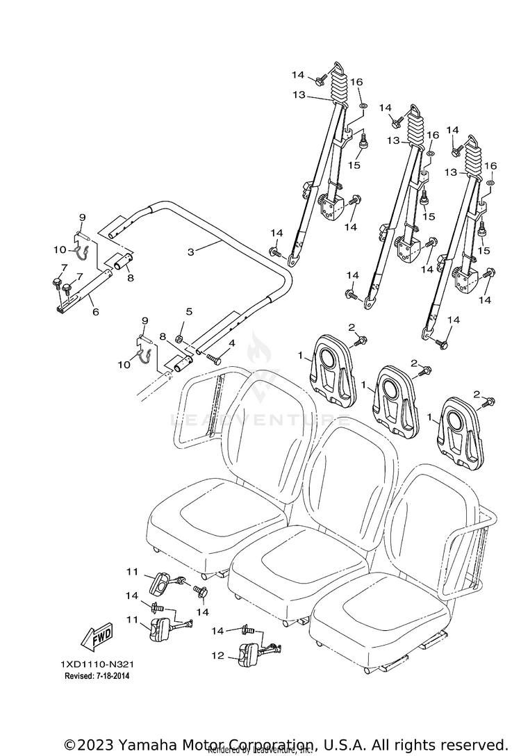 Seat 2 VIKING 700 EPS - YXM700PEG - 2014 Schematic