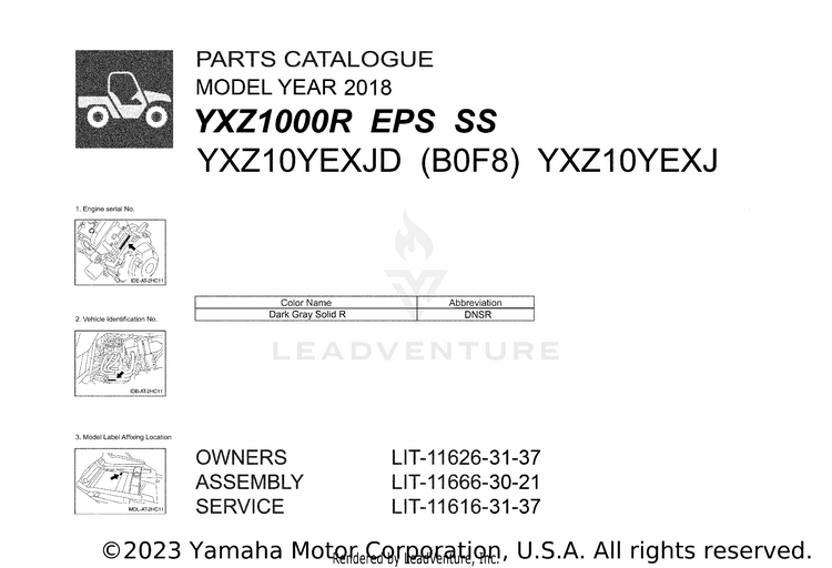 1 Title Page YXZ100R EPS SS - YXZ10YEXJD - 2018 Schematic