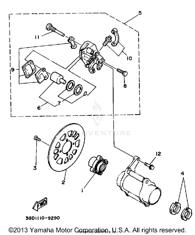 Rear Brake Caliper Schematic