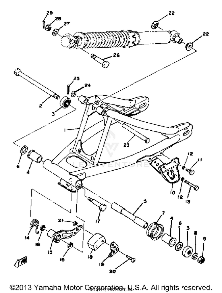 Rear Arm Yz100 E - F Schematic