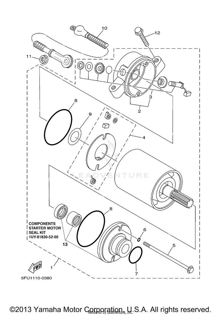 Starting Motor BIG BEAR 4WD - YFM40FN - 2001 Schematic