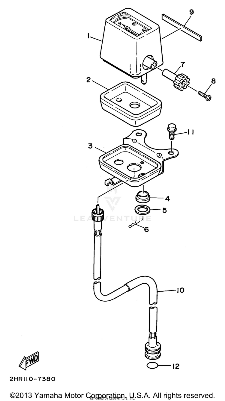 Meter 1 BIG BEAR 4WD - YFM350FWH - 1996 Schematic