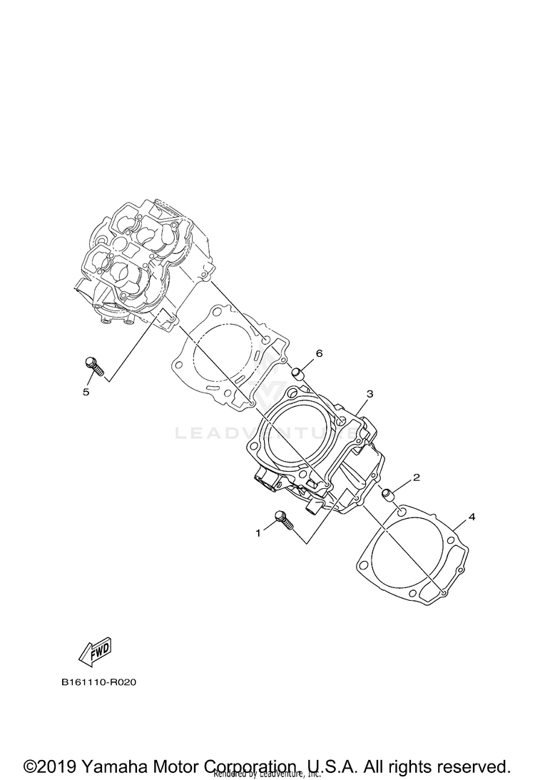 Cylinder KODIAK 700 - YFM70KDXJG - 2018 Schematic
