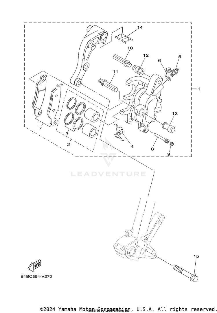 Front Brake Caliper Schematic