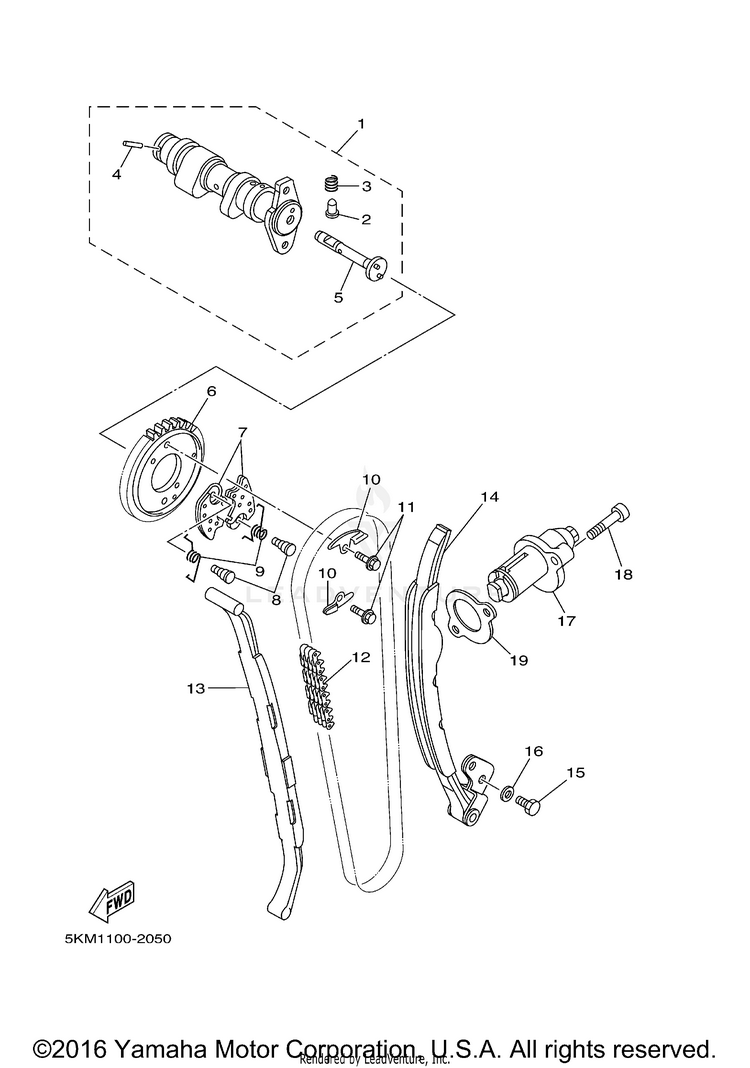 Camshaft Chain GRIZZLY 600 METALLIC SILVER - YFM660FPS - 2002 Schematic