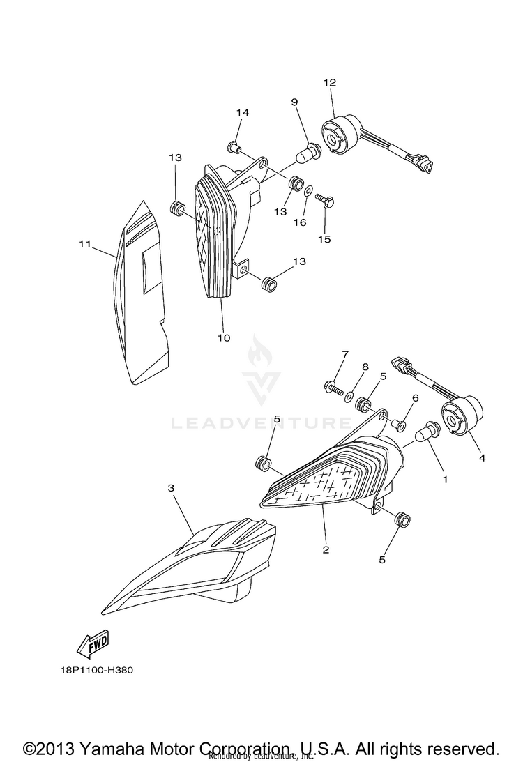 Headlight YFZ450R (BLUISH WHITE SOLID 1) - YFZ450RYW - 2009 Schematic