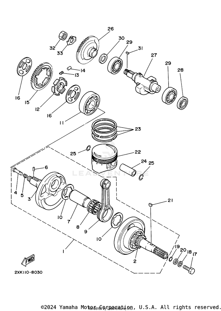 Crankshaft. Piston Schematic