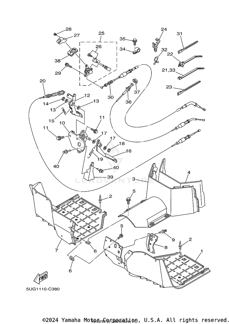 Stand Footrest RHINO 660 - YXR660FAS - 2004 Schematic