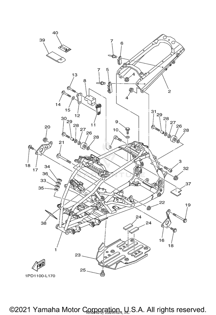 Frame YFZ450 - YFZ45DB - 2013 Schematic