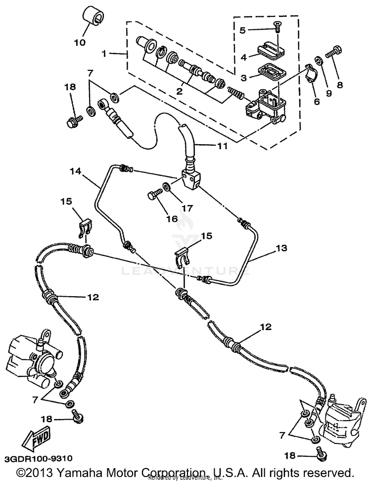 Front Master Cylinder Schematic