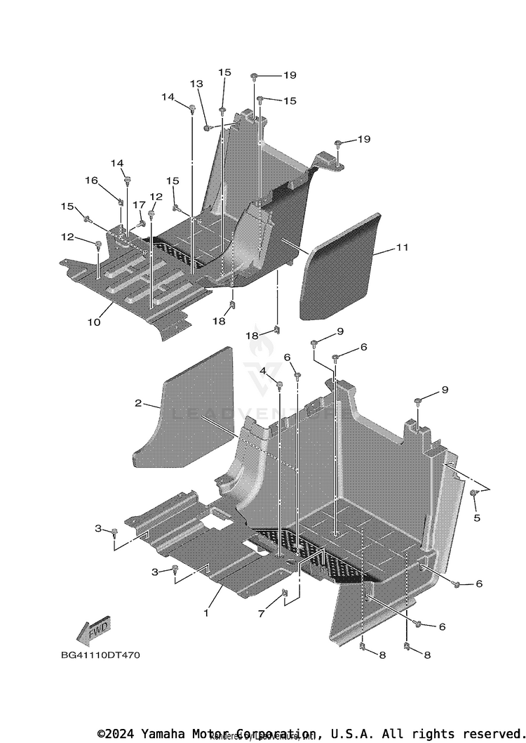 Stand Footrest 2 WOLVERINE X4 - YXF85WPAJL - 2018 Schematic