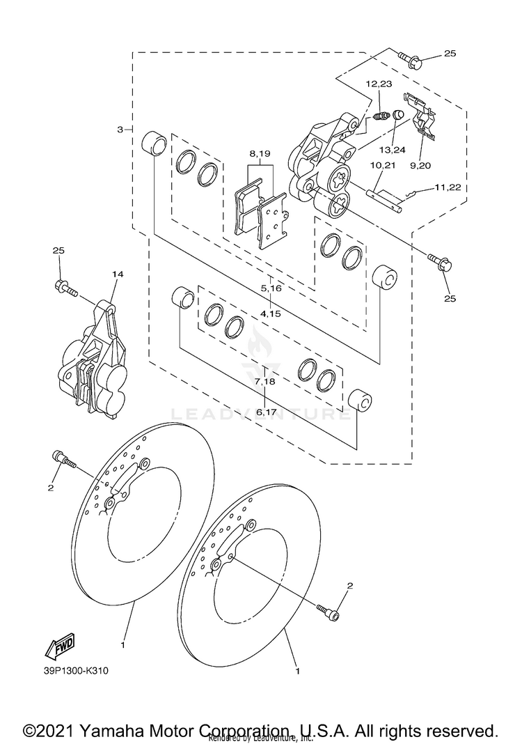 Front Brake Caliper Schematic