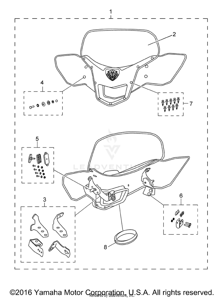Optional Windshield GRIZZLY EPS 4WD LTD EDITION - YFM70GPLGR - 2016 Schematic