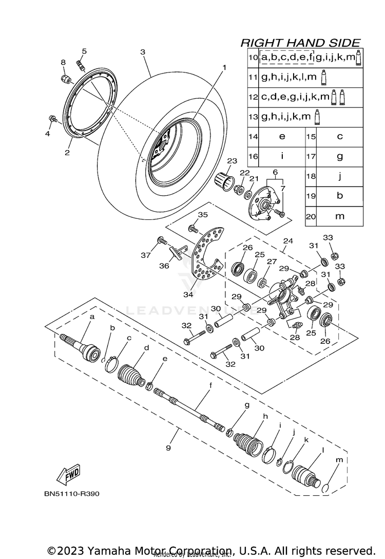 Rear Wheel 2 WOLVERINE R-SPEC EPS - YXE70WPSHS - 2017 Schematic
